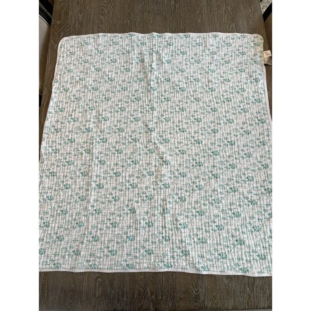 Aden & Anais Pink White Teal Floral Reversible Muslin Cotton 4 Ply Dream Blanket